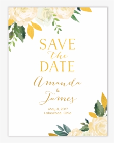 Dreamy Blooms Foil Pressed Save The Date Card - Wedding, HD Png Download, Free Download