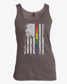 Rainbow Pride Usa Flag Strip T Shirt, Hoodie - Black Pride Flag T Shirt With 1 Rainbow, HD Png Download, Free Download