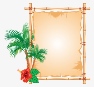 Decorated Bamboo Frame - Border Design For Project, HD Png Download, Free Download