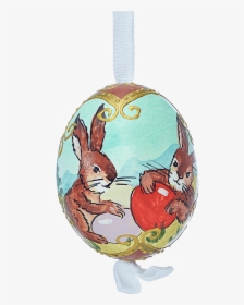Easter Egg Brown Rabbits With Easter Eggs - Cartoon, HD Png Download, Free Download