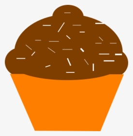 Cupcake Brown Orange Svg Clip Arts - Orange And Brown Cupcake, HD Png Download, Free Download