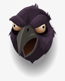 Raven, Head, Bird, Black, Feather, Crow, Animal - Cartoon Drawing Raven, HD Png Download, Free Download