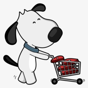 Well Clipart Dog Bone - Dog With Shopping Cart Png, Transparent Png, Free Download