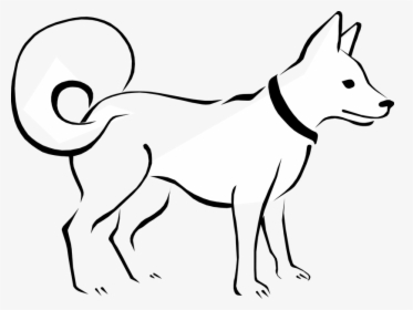 Dog Clipart Outline White - Dog Black And White Drawing, HD Png Download, Free Download