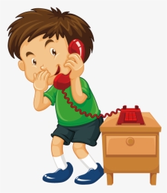 Telephone Call Stock Photography Clip Art - Boy Calling Clipart, HD Png Download, Free Download