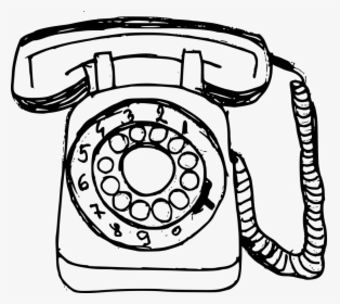 Transparent Telephone Clipart Black And White - Old Phone Drawing, HD Png Download, Free Download