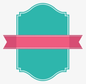 Green Rectangle Badge With Pink Ribbon Banner With - Rectangle Ribbon Badge, HD Png Download, Free Download