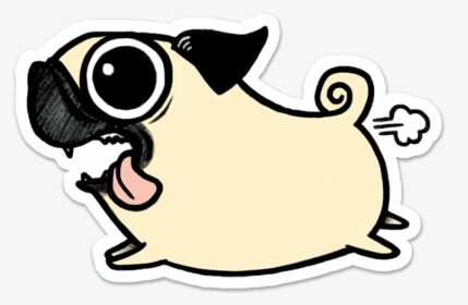 Crazy Pug Sticker - Pug Cartoon No Background, HD Png Download, Free Download