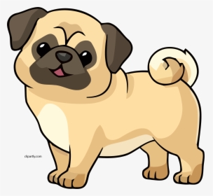 Navajowhite Color Dog Cute Chibi Clipart Png - Pug Dog Clip Art, Transparent Png, Free Download