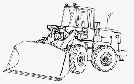 Line Art,angle,line - Front End Loader Drawing, HD Png Download, Free Download