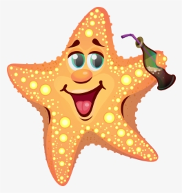 Summer Star Starfish Patrick Drawing Cartoon Clipart - Cartoon Star Fish Drawing, HD Png Download, Free Download