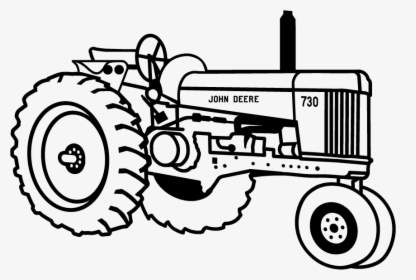 Tractor124 - John Deere Tractors Art Black And White, HD Png Download, Free Download