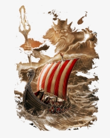 Full Back Viking Ship Tattoo, HD Png Download, Free Download