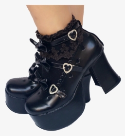 Heart Buckle Lolita Boots - Motorcycle Boot, HD Png Download, Free Download