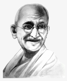 Mahatma Gandhi Png Clipart - Mahatma Gandhiji Face Drawing, Transparent Png, Free Download