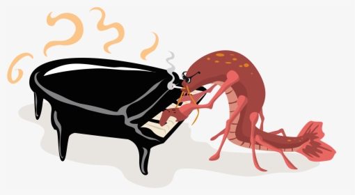 Crawfish Playing Piano Free Vector Clip Art - Crawfish Playing Piano, HD Png Download, Free Download