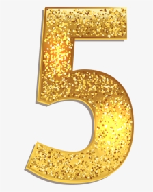 Number 1 Clipart Numeral - Gold Glitter Number 5 Png, Transparent Png, Free Download