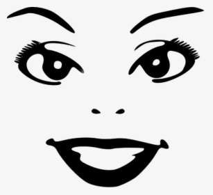 #cara #chica #sonrisa #ojos #feliz - Woman Face Clip Art, HD Png Download, Free Download