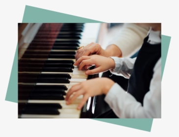 Piano Teacher With Toddler Taking Music Lessons In - Piano Class, HD Png Download, Free Download