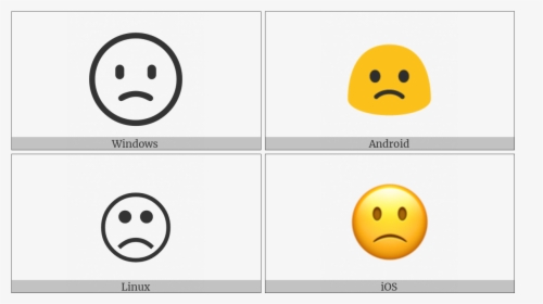 Slightly Frowning Face On Various Operating Systems - Smiley, HD Png Download, Free Download