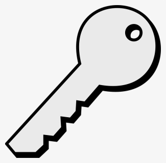 Key - Clipart - Black - And - White - Yellow Key Clipart, HD Png Download, Free Download