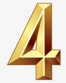 Number 1 Clipart Numerical Number - Gold 4 Transparent Background, HD Png Download, Free Download