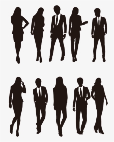 Silhouette Download Illustration - Standing Business People Silhouette Png, Transparent Png, Free Download