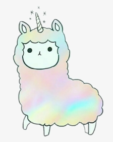 Drawn Unicorn Lamma , Png Download - Unicorn Llama Rainbow, Transparent Png, Free Download