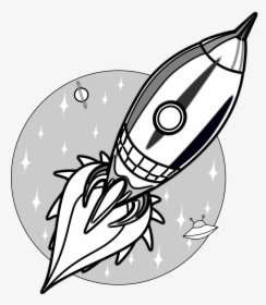 Cartoon Rocket Free Download Clip Art On - Rocket Clipart Black And White, HD Png Download, Free Download