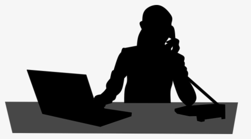 Silhouette Person On The Phone Png, Transparent Png, Free Download