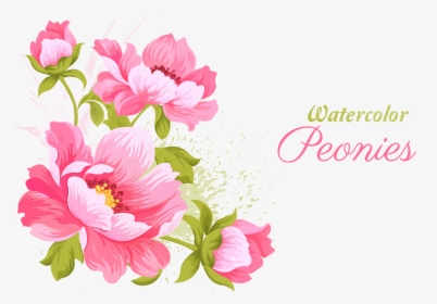 Pink Material Wedding Watercolor Vector Invitation - Flowers To Draw And Paint, HD Png Download, Free Download