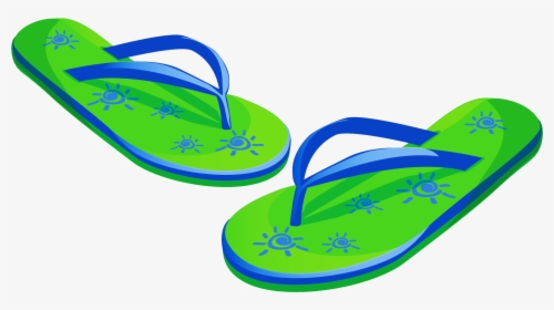 Transparent Green Beach Flip Flops Png Clipart - Flip Flops Png, Png Download, Free Download