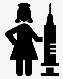 Nurse With Syringe - Teacher Silhouette Png, Transparent Png, Free Download