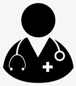 Silhouette Of A Nurse - Doctor Clipart Black And White, HD Png Download, Free Download