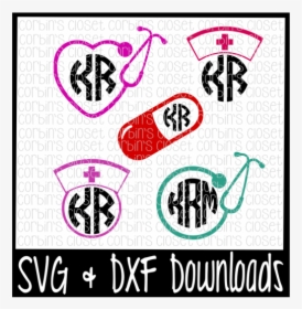 Free Nurse Svg * Nurse Monogram Svg Cut File Crafter, HD Png Download, Free Download