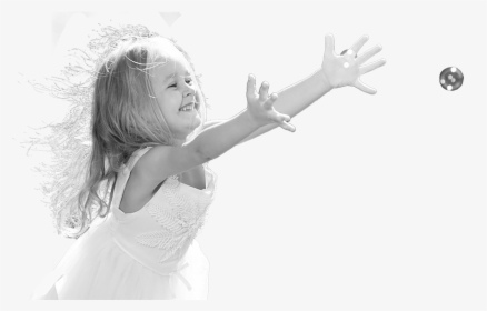 Young Girl Transparent Bw - Girl, HD Png Download, Free Download