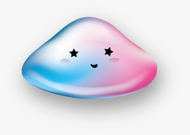A Pink And Light Blue Blob With Stars As Eyes, Smiling, HD Png Download, Free Download