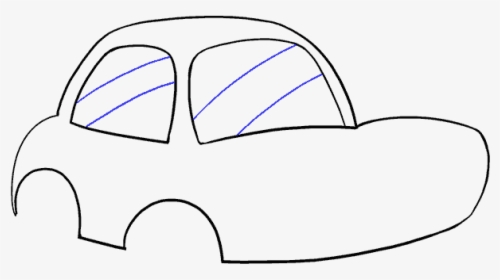 Car Side View Drawing - Line Art, HD Png Download, Free Download