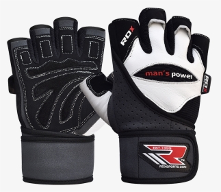 Gym Glove Leather White/black - Rdx Lifting Gloves, HD Png Download, Free Download