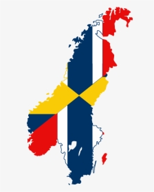 Flags   Of Norway   map - Flag Map Of Sweden, HD Png Download, Free Download