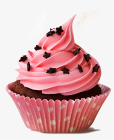 Pink Cupcake With Sprinkles - Cup Cakes Png, Transparent Png, Free Download