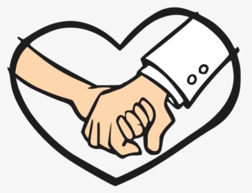Clipart Hand Hand Holding - Holding Hands Cartoon Drawing, HD Png Download, Free Download