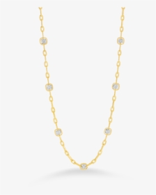 Roberto Coin 18k Gold Necklace With 7 Square Diamond Necklace