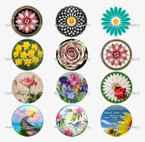 Hot Flower Glass Magnetic Button Fit Snap Jewelry Bead - Circle, HD Png Download, Free Download