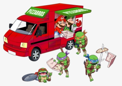 Pizza Bros Mario Tortu Ninja, HD Png Download, Free Download