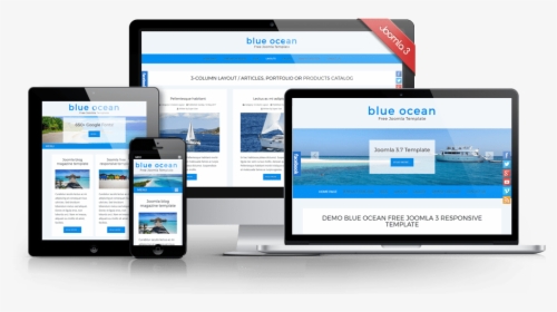 Blue Ocean Joomla Free Template - Web Design, HD Png Download, Free Download