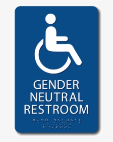 Handicap Gender Neutral Restroom Sign - Bathroom Sign, HD Png Download, Free Download