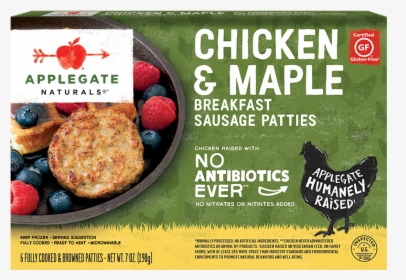 Nat - Chicken - Maple - Patties Front - Applegate Maple Chicken Sausage, HD Png Download, Free Download