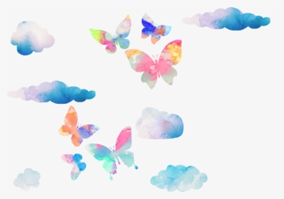 Butterfly Watercolor Painting Euclidean Vector - Transparent Background Watercolor Butterflies Png Free, Png Download, Free Download