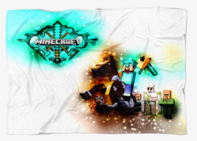 Minecraft Fleece Blanket Steve Diamond Sword Brightum - Graphic Design, HD Png Download, Free Download